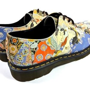 Dr Martens Ladies 1461 EA Oriental Eastern Art Multi Coloured Leather Shoes